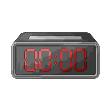 Digital alarm clock illustration Stock Illustration