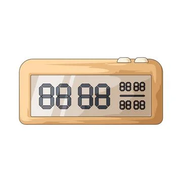 Digital alarm clock illustration Stock Illustration
