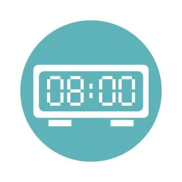 Digital alarm clock isolated icon Illustrazione stock
