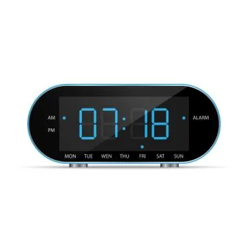 Digital alarm clock isolated on white background, vector illustration Stock Illustration