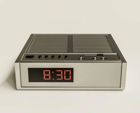 Digital alarm clock isolated on white Stock Illustration
