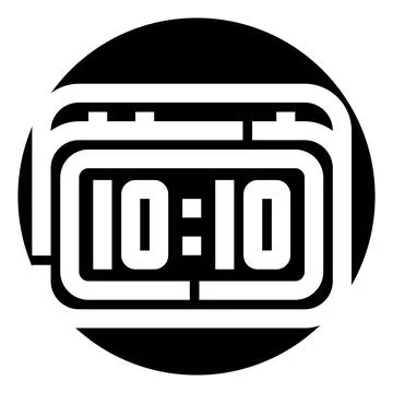 Digital alarm clock setting time ten ten Stock Illustration