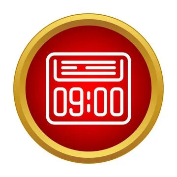 Digital alarm clock showing nine o'clock time 스톡 일러스트