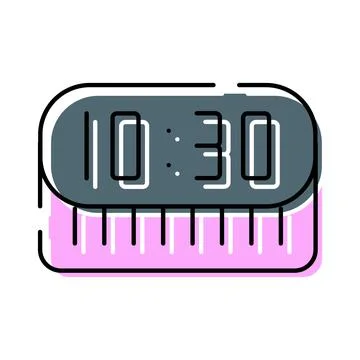 Digital alarm clock showing time 10,30 on display Stock Illustration