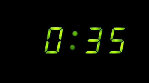 Digital alarm clock timelapse 2 Video stock 129535053