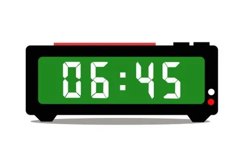 Digital alarm clock vector Illustrazione stock