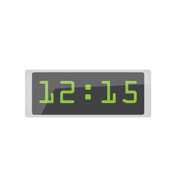 Digital alarm clock, vector illustration flat icon, alarm with digital number Illustrazione stock