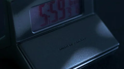 Digital Alarm clock wake up snooze Stock Footage 54879378