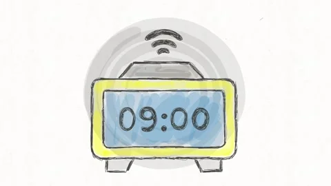Digital Alarm Clock with Wireless Signal and Smart Connectivity Stock Footage 342018153
