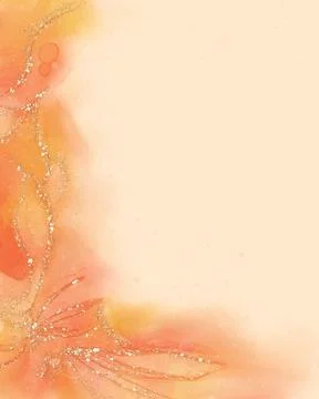 Digital alcohol ink illustration in gradient red, orange, yellow hues. Stock Illustration