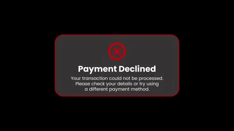 Digital alert dialog notification, payment declined error animation Stock-Footage 333326787
