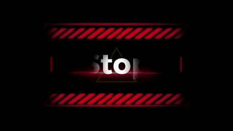 Digital alert interface featuring pulsing red warning bars with displays Stock Footage 338314521