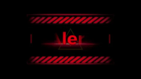 Digital alert warning notification graphics with red glowing hazard symbols Stock Footage 338314522