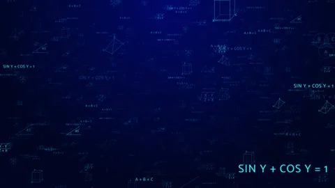 Digital Algorithm Formulas Animation on Futuristic Background Vídeo Stock 314196825