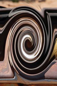 Digital alienation of a classic car Stock Illustration