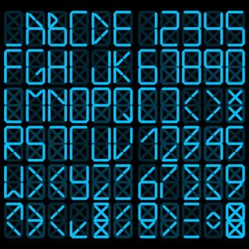 Digital alphabet Stock Illustration