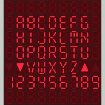 Digital Alphabet set Stock Illustration