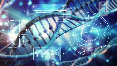 Digital analysis of DNA structure showing futuristic biotechnology research 스톡 동영상 304811595