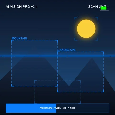 Digital analysis interface displaying scanning data and processing progress Stock Footage 344776992