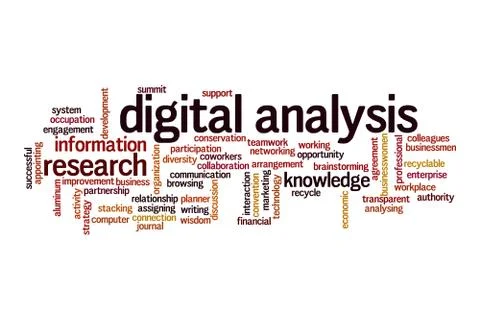 Digital analysis word cloud concept Stock Illustration