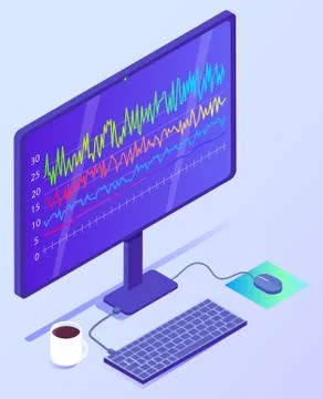 Digital Analytics and Data Information Analysis Illustrazione stock