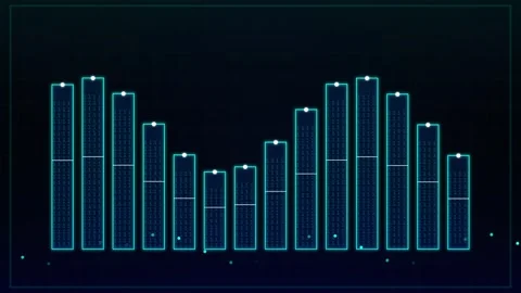 Digital analytics bar chart visualizing corporate growth and financial trends Stock Footage 346006030