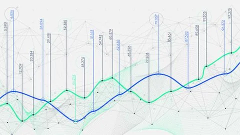 Digital analytics concept, data visualization, financial schedule, vector, Hi Stock Illustration