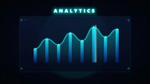 Digital analytics dashboard with animated bar chart and growth trends for b.. Stock Footage 337559531