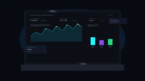 Digital analytics dashboard showcasing financial growth, data analysis Stock Footage 347941165