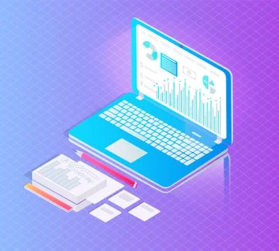 Digital Analytics Data Icons Vector Illustration 스톡 일러스트