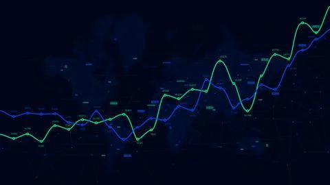 Digital analytics data visualization, financial schedule, vector dashboard Illustrazione stock