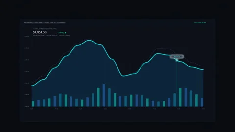 Digital analytics graph showing financial data, stock market chart Stock Footage 347558048