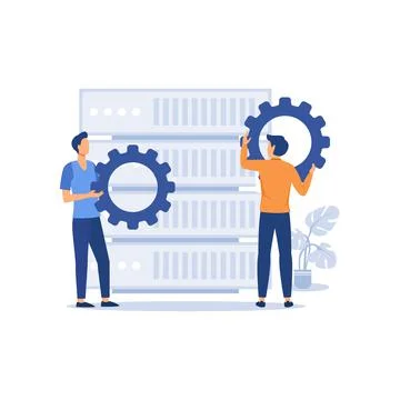 Digital analytics information tools. Big data. Flat design vector illustratio Ilustración de archivo