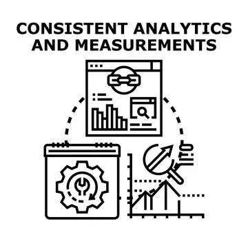 Digital analytics measuring data for business improvement Stock Illustration