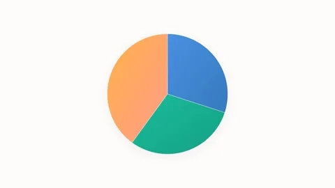 Digital Analytics Pie Chart Assembling Sequential Slices in Pastel Peach Te.. Stock Footage 346611404
