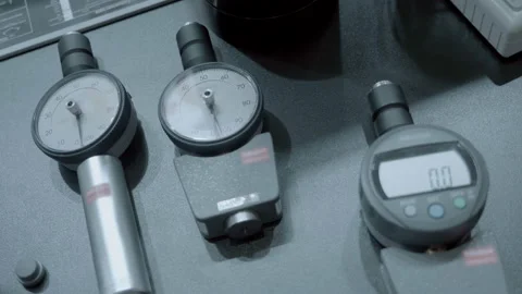 Digital and analogue hardness testers for testing the hardness of materials 스톡 동영상 167572234