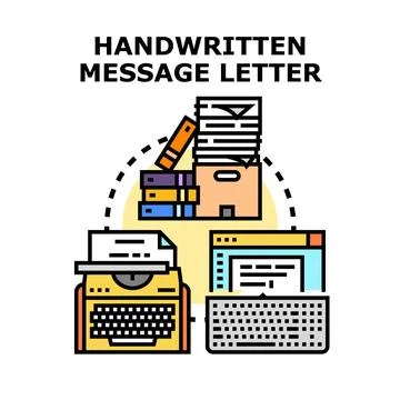 Digital and handwritten message letter communication concept Stock Illustration