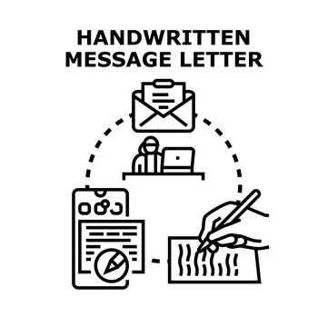 Digital and handwritten message letter communication concept Ilustração Stock