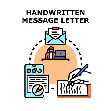 Digital and handwritten message letter communication concept Ilustração Stock