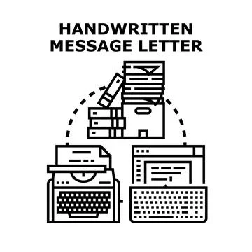 Digital and handwritten message letter communication concept Stock Illustration