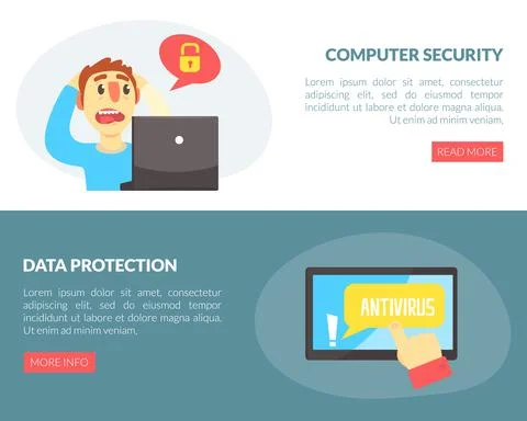 Digital and Mobile Security from Hacker Attack Vector Template Stock Illustration