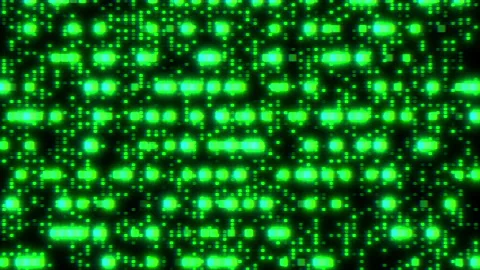 Digital and neon dots pattern in rows with glitch Stock Footage 230083065
