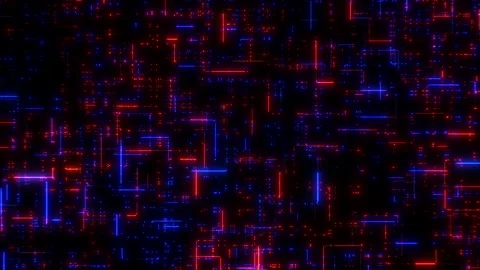 Digital and neon lines pattern in rows 스톡 동영상 230083114