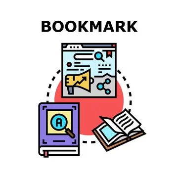 Digital and offline bookmarking concept for information access Stock Illustration