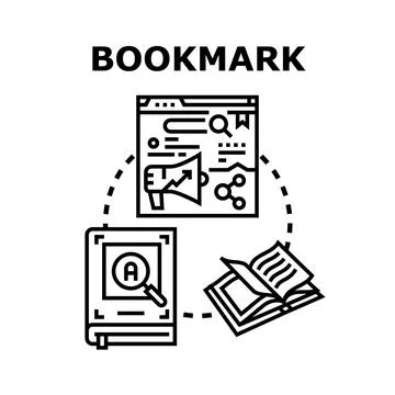 Digital and offline bookmarking concept for information access Stock Illustration