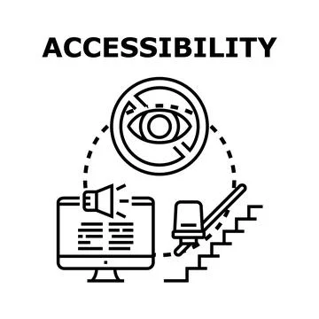 Digital and physical accessibility for people with disabilities Stock Illustration