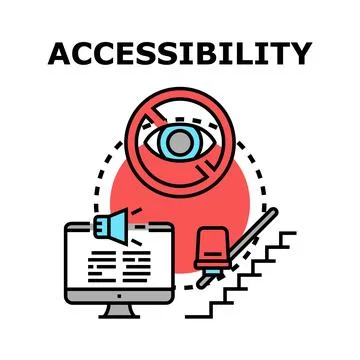 Digital and physical accessibility for people with disabilities Stock Illustration