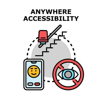 Digital and physical accessibility for visually impaired persons Stock Illustration