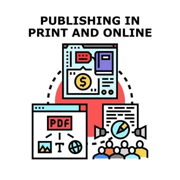 Digital and print publishing content distribution concept Stock Illustration