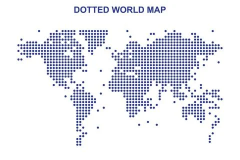 Digital And Realistic World Map Design in An Abstract Dotted Format Stock Illustration